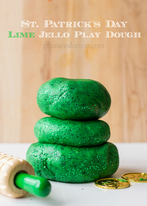 St. Patrick's Day Lime Jello Play-Doh Plain Vanilla Mom