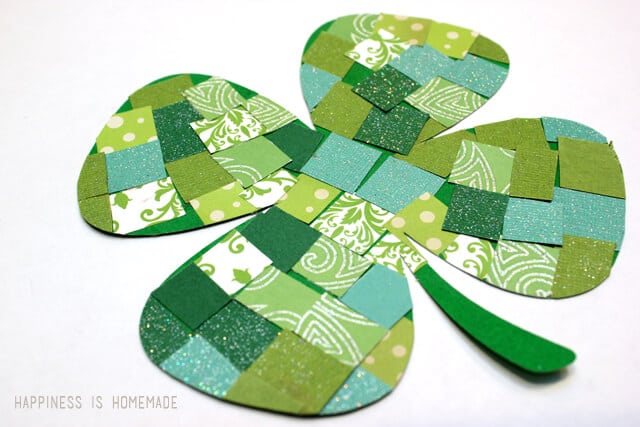 St. Patrick's Day Paper Mosaic Shamrocks Happiness is Homemade