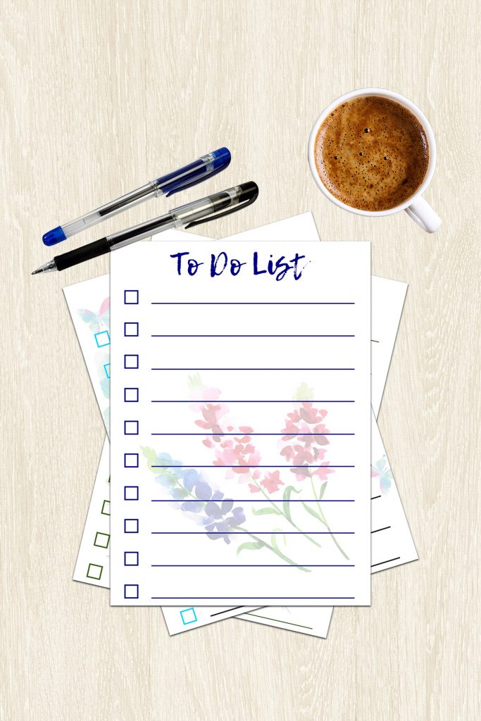 Stack of Printable Spring To Do Lists