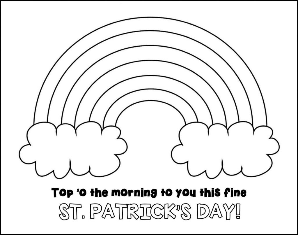 Top o the Morning Rainbow St. Patrick's Day Placemat to Color