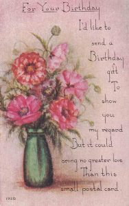 Vintage Birthday Postcard