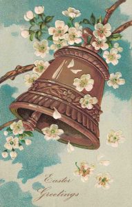Vintage Easter Postcard Brown Bell