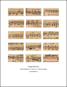 Vintage Sheet Music 2x1 Rectangles