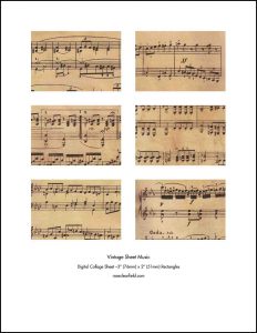 Vintage Sheet Music 3x2 Rectangles