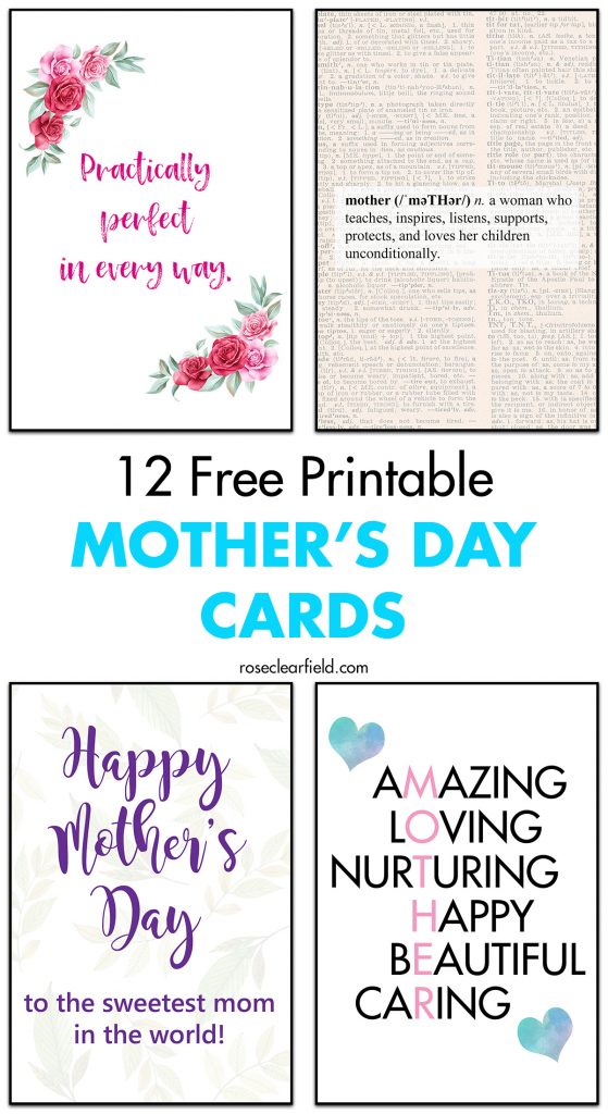 12 Free Printable Mother's Day Cards