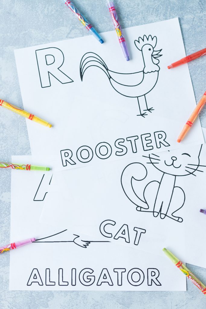 Free Alphabet Animals Worksheets to Color