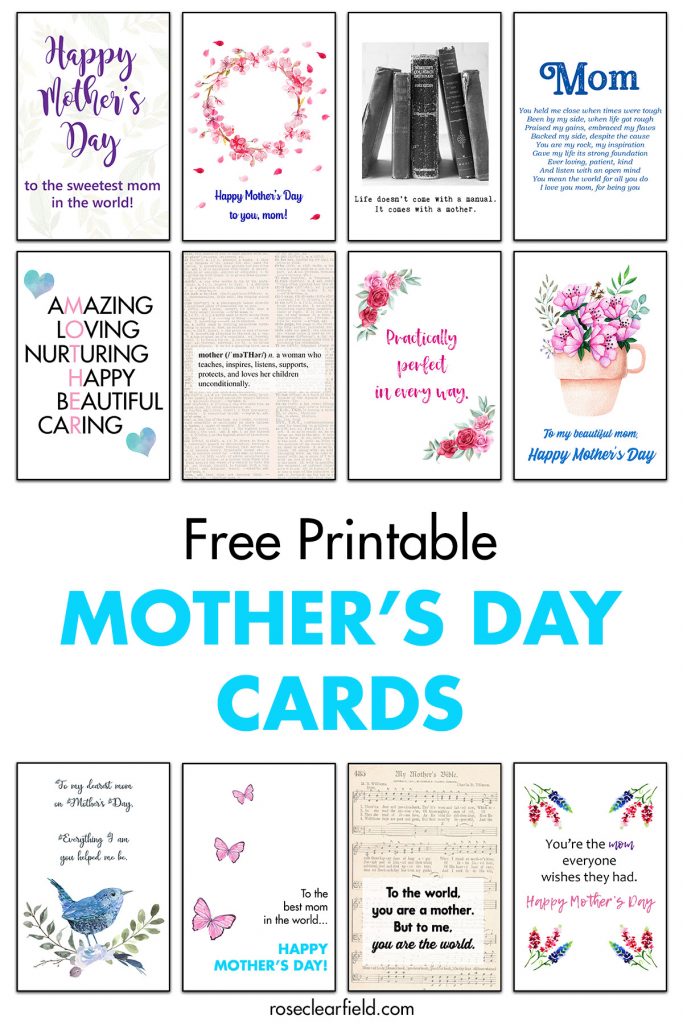 Free Printable Mother’s Day Cards - Rose Clearfield