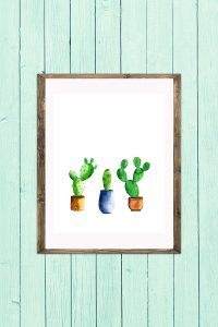 Group of Potted Cacti Wall Art