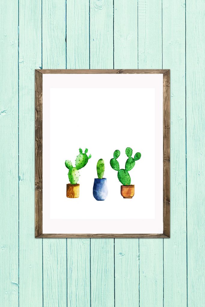 Group of Potted Cacti Wall Art