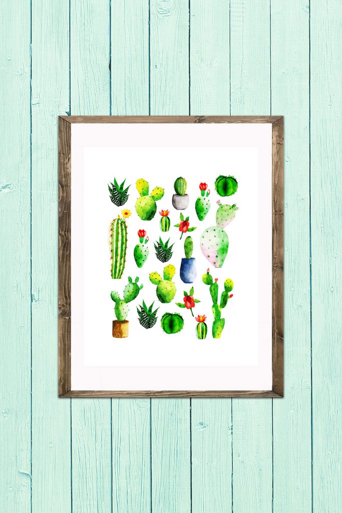 Large Group of Cacti Wall Art