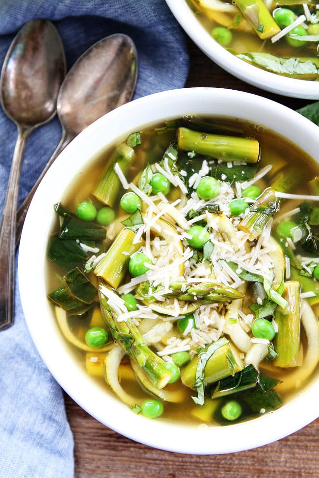 Spring Vegetable Zucchini Noodle Soup Two Peas and Their Pod