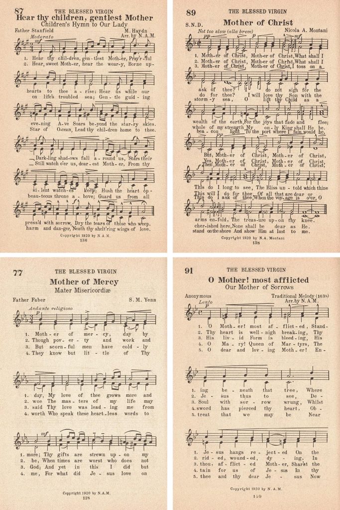 St. Gregory Hymnal Hymns About Mothers Collage