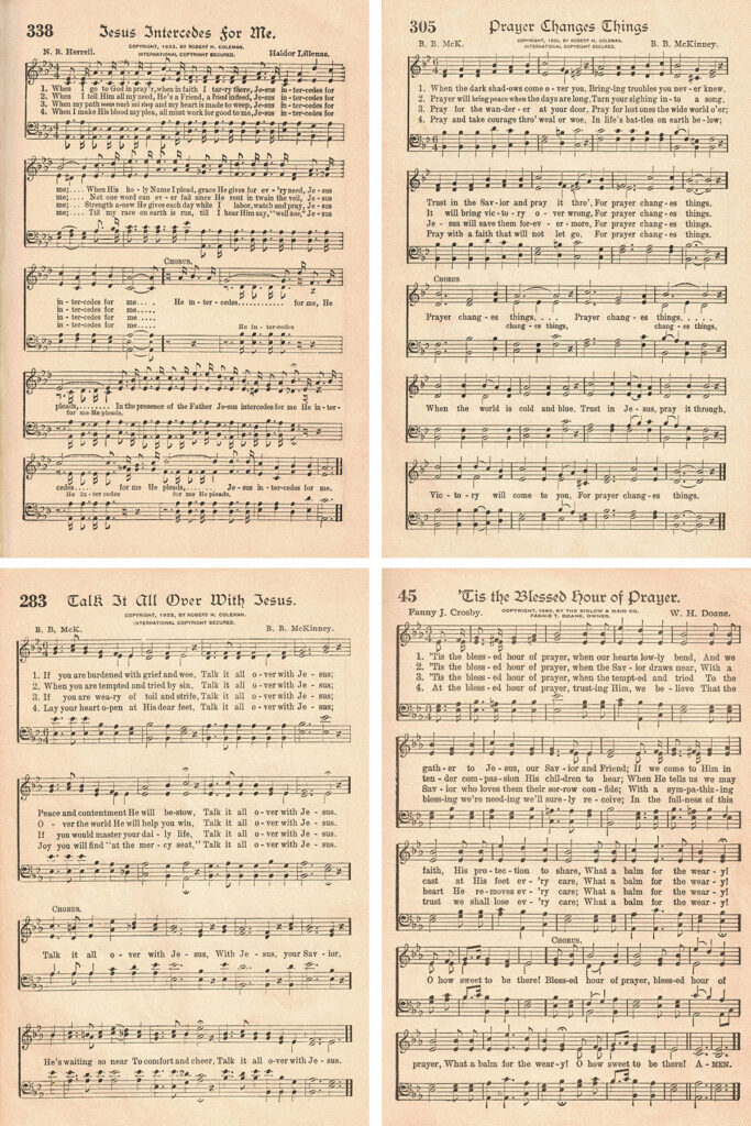 The American Hymnal Hymns About Prayer Collage