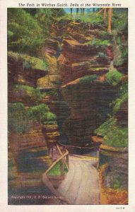 Vintage Postcard Wisconsin Dells The Path in Witches Gulch