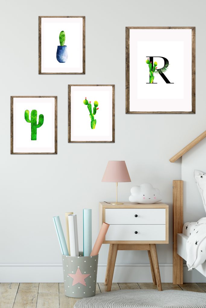 Watercolor Cactus Decor