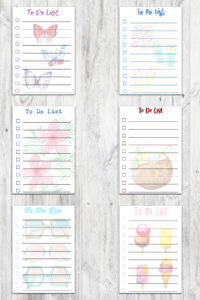 5x7 Summer To-Do Lists