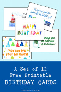A Set of 12 Free Printable Birthday Cards