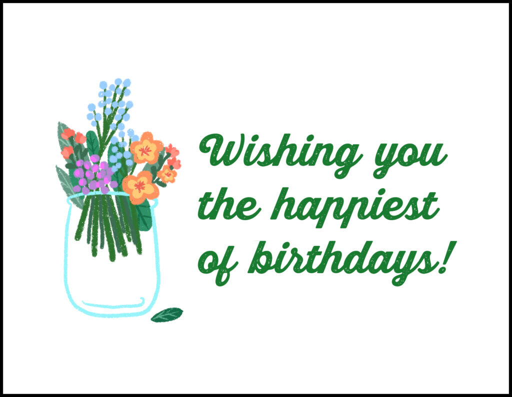 Bouquet Happiest of Birthdays A2 Greeting Card