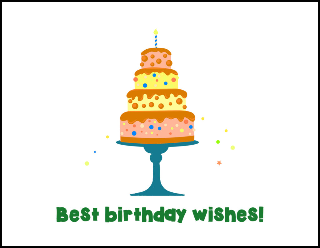 Cake Best Birthday Wishes A2 Greeting Card