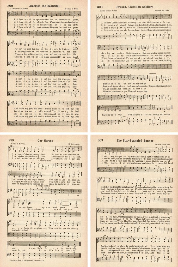 Favorite Hymns Patriotic Hymns Collage