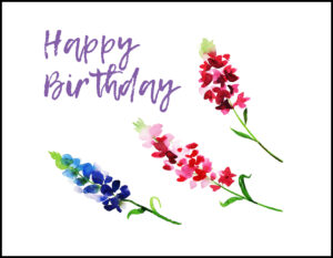 Happy Birthday Flowers A2 Greeting Card
