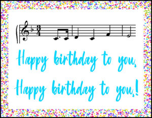 Happy Birthday Music Notes A2 Greeting Card