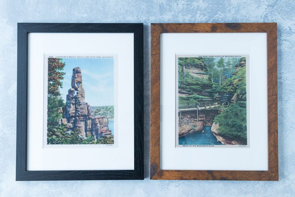 Vintage Postcard Prints 8x10 Framed