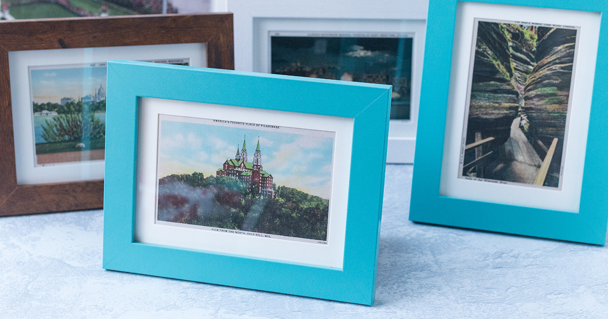 Vintage Postcard Gallery & DIY Matte Frames