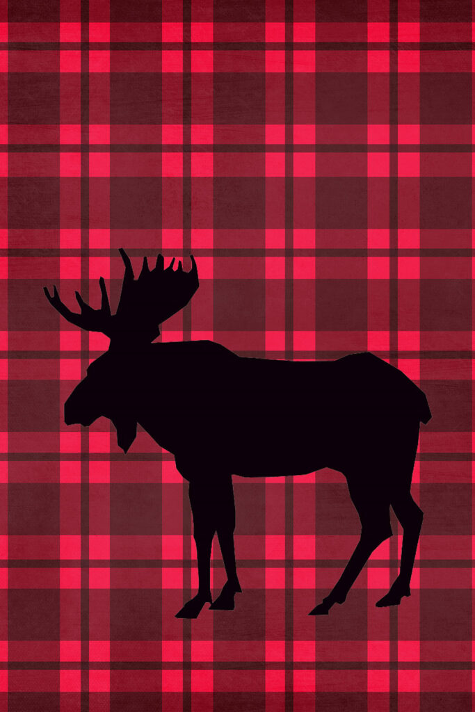 Moose Lumberjack Plaid Printable Nursery Wall Decor