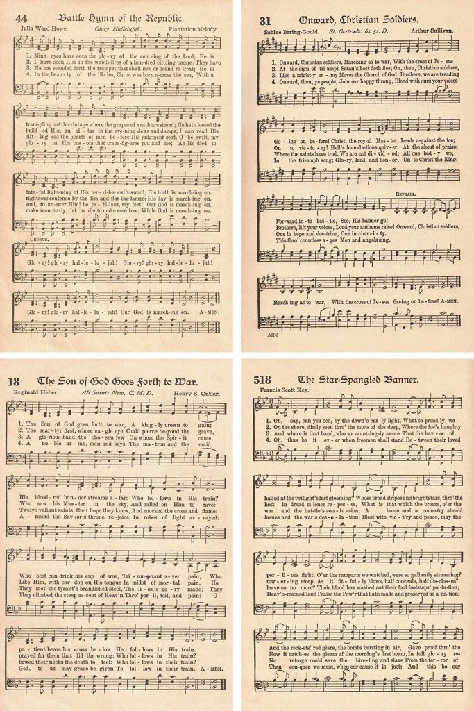 The American Hymnal Patriotic Hymns Collage