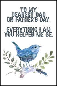 To My Dearest Dad A2 Father's Day Printable Card