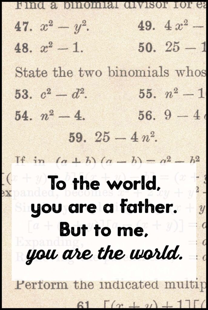 To the World You Are a Father A2 Father's Day Greeting Card
