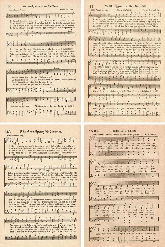 Vintage Patriotic Hymns Collage