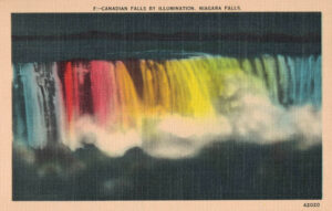 Vintage Postcard Niagara Falls Canadian Falls by Illumination