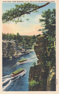 Vintage Postcard Wisconsin Dells High Rock From Romance Cliff