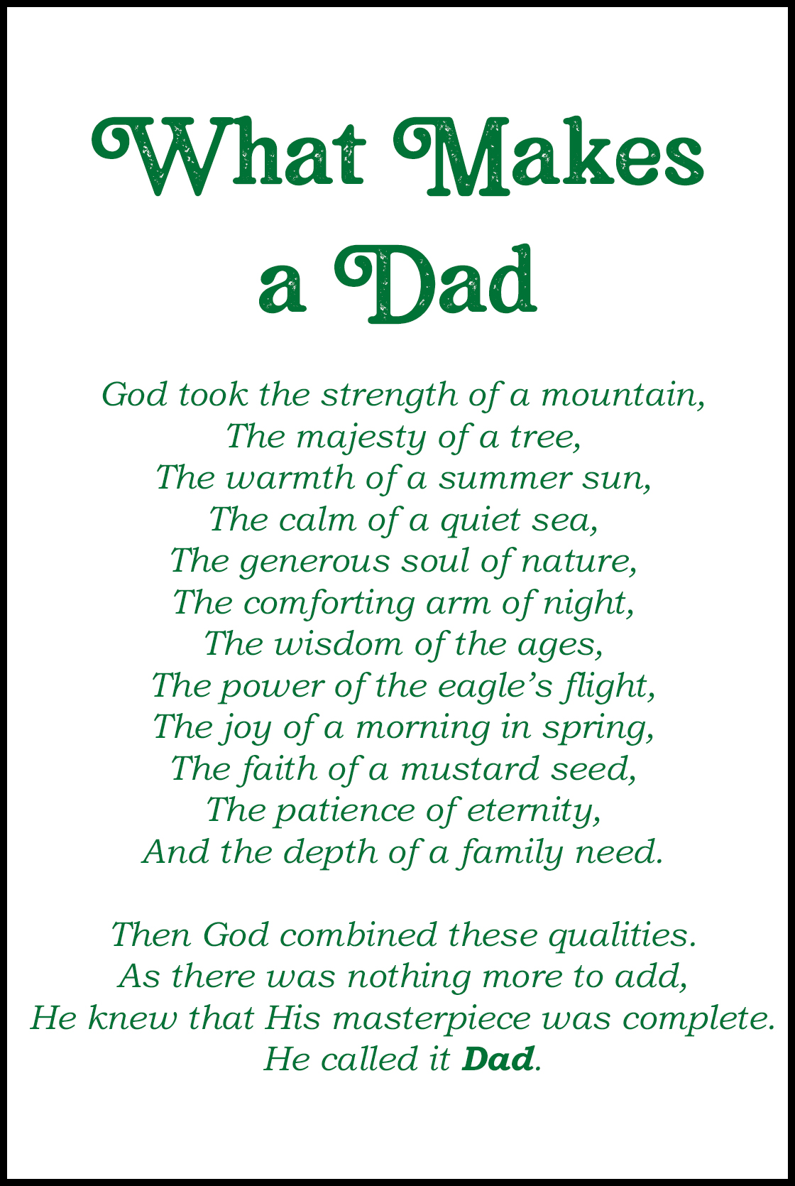 Father S Day Poem Printable Get Your Hands On Amazing Free Printables 