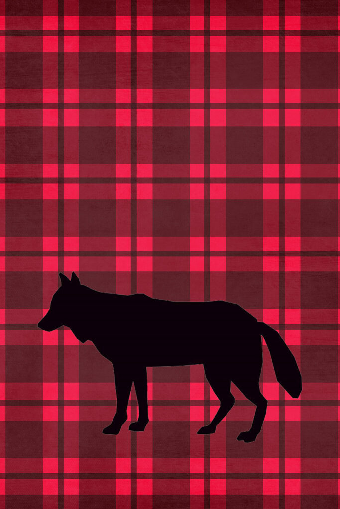 Wolf Lumberjack Plaid Printable Nursery Wall Art