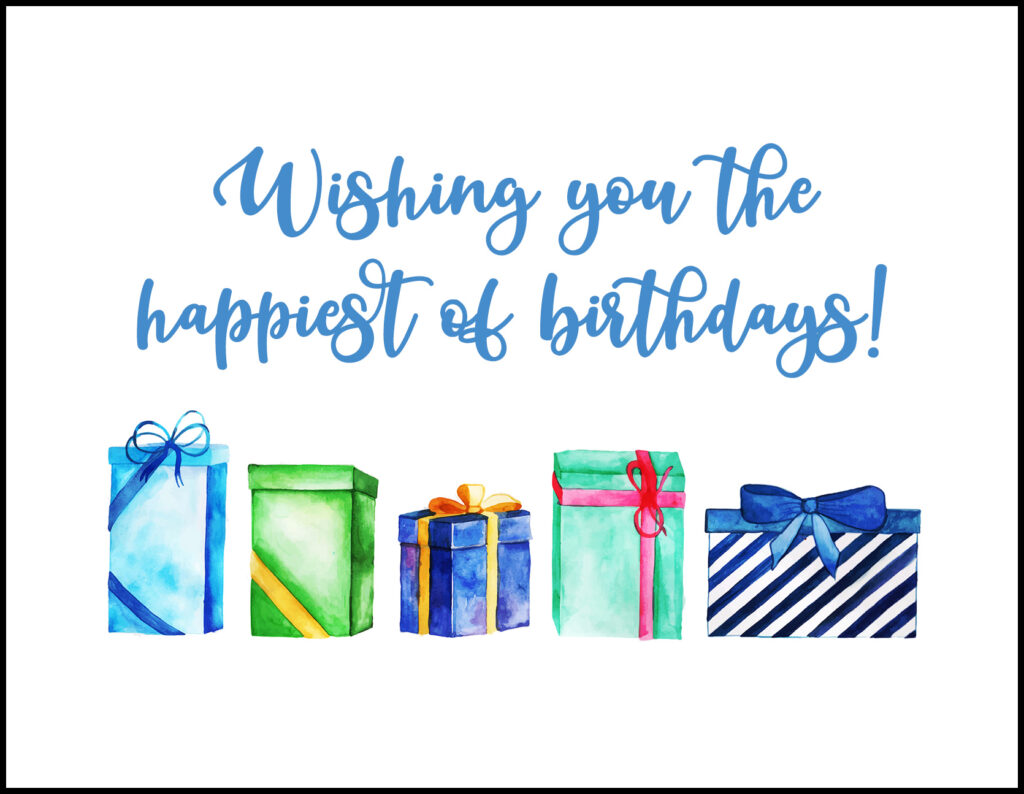 Wrapped Presents Happiest of Birthdays A2 Greeting Card