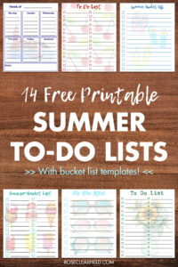 14 Free Printable Summer To-Do Lists