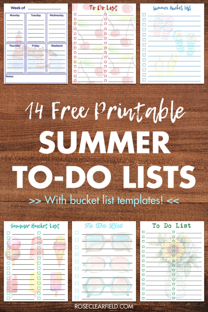 14 Free Printable Summer To-Do Lists