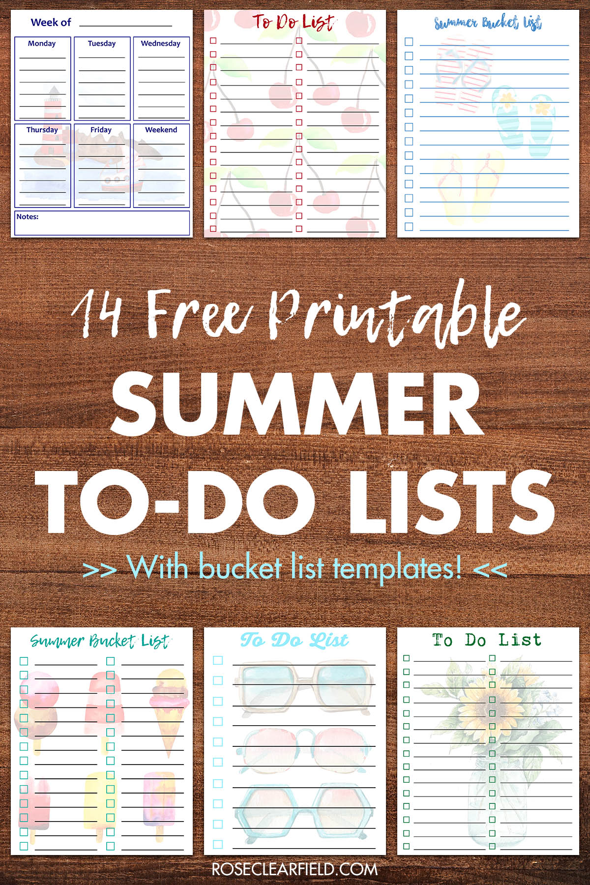 Free Summer Bucket List for Teens Printable Checklist