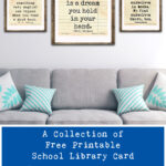 A Collection of Free Printable School Library Card Reading Quotes Wall Art