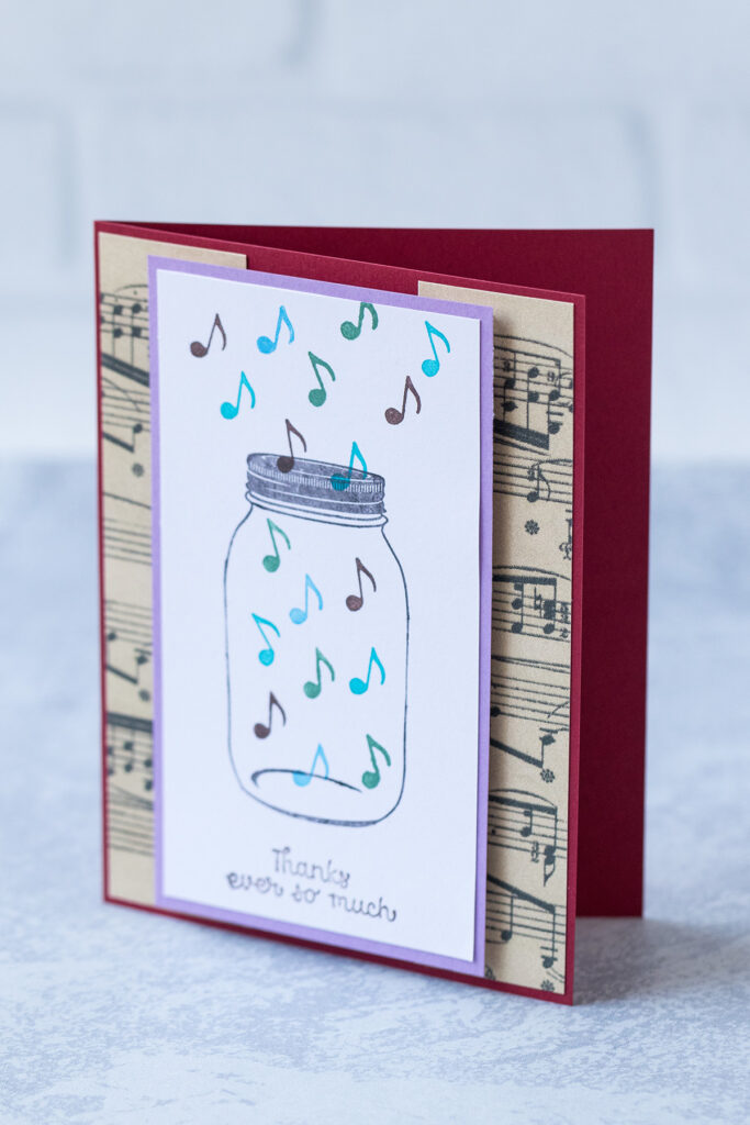 Mason Jar With Music Notes Thank You Card