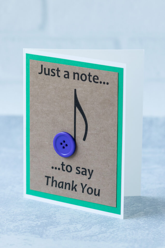 Just a Note to Say Thank You Handmade Greeting Card