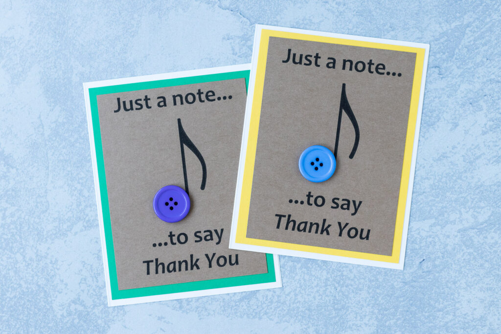 Just a Note to Say Thank You Handmade Greeting Card