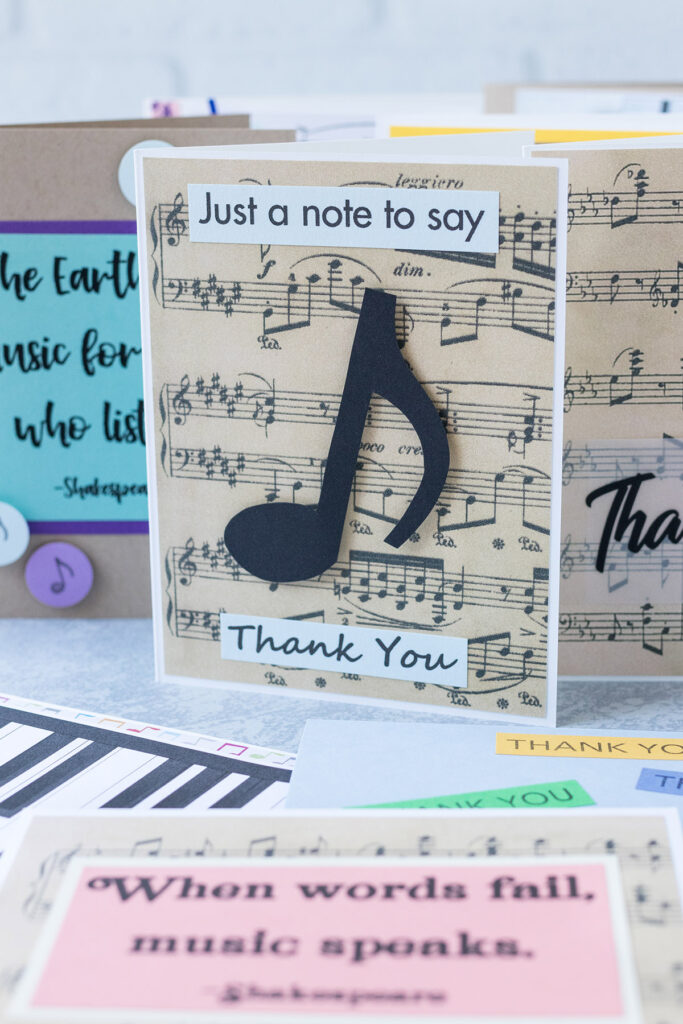 DIY Music Teacher Thank You Cards