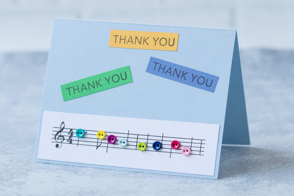 Music Teacher Thank You Card Idea