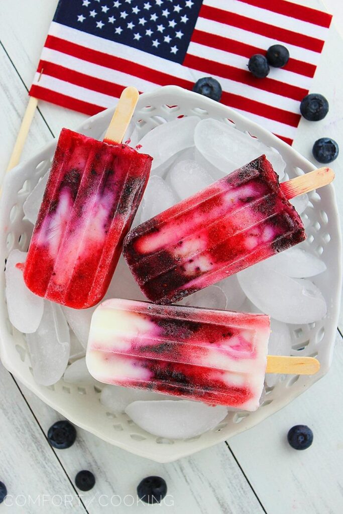 Firecracker Berry Frozen Yogurt Pops The Comfort of Cooking