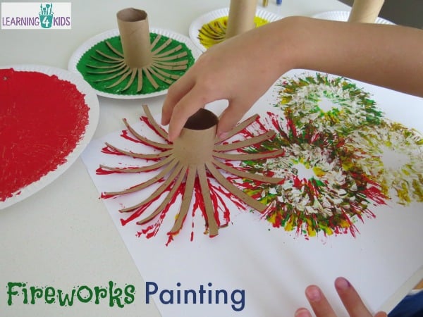 Fireworks Toilet Paper Roll Painting Learning 4 Kids