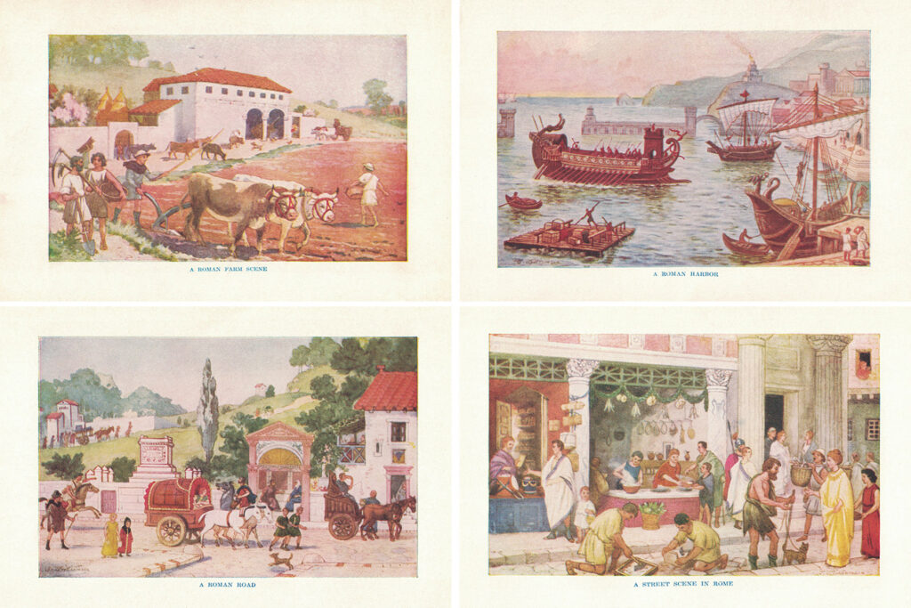 First Latin Lessons Full Color Illustrations Collage